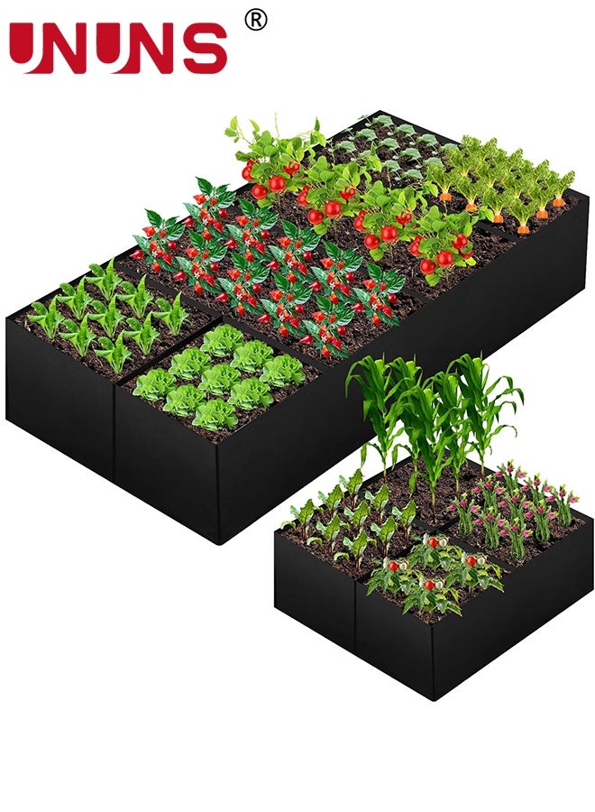 UNUNS 2 Pack Plant Grow Bag,Large Garden Grow Bags Rectangle Breathable Planting Containers,Reusable Heavy Pot Garden Tools for Vegetables Flowers Plants,Black - Image 1